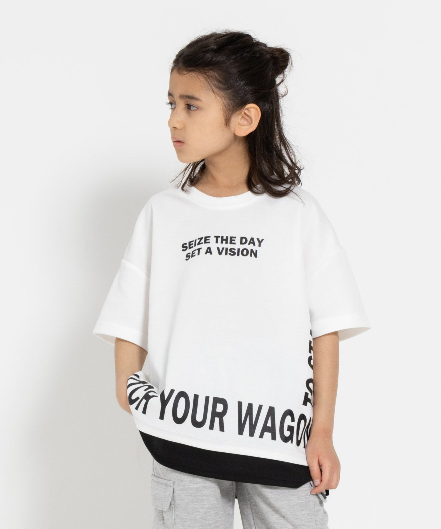 RICH MIX  ポンチ素材 フェイクロゴTシャツ キッズ メール便 対応商品商品画像-1