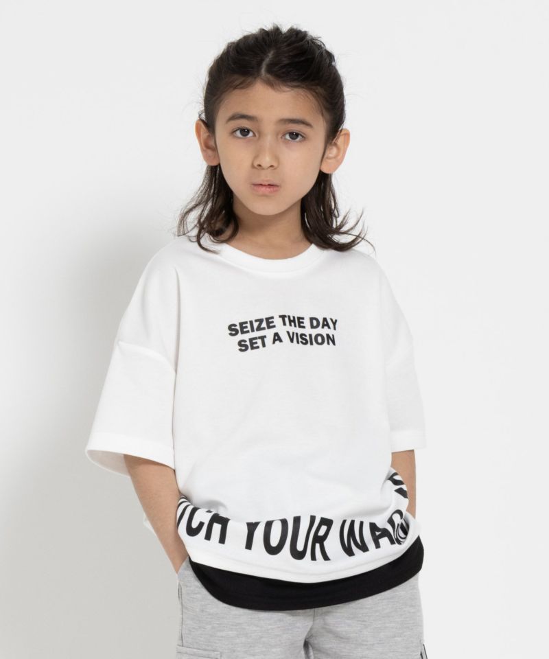 RICH MIX  ポンチ素材 フェイクロゴTシャツ キッズ メール便 対応商品商品画像-2