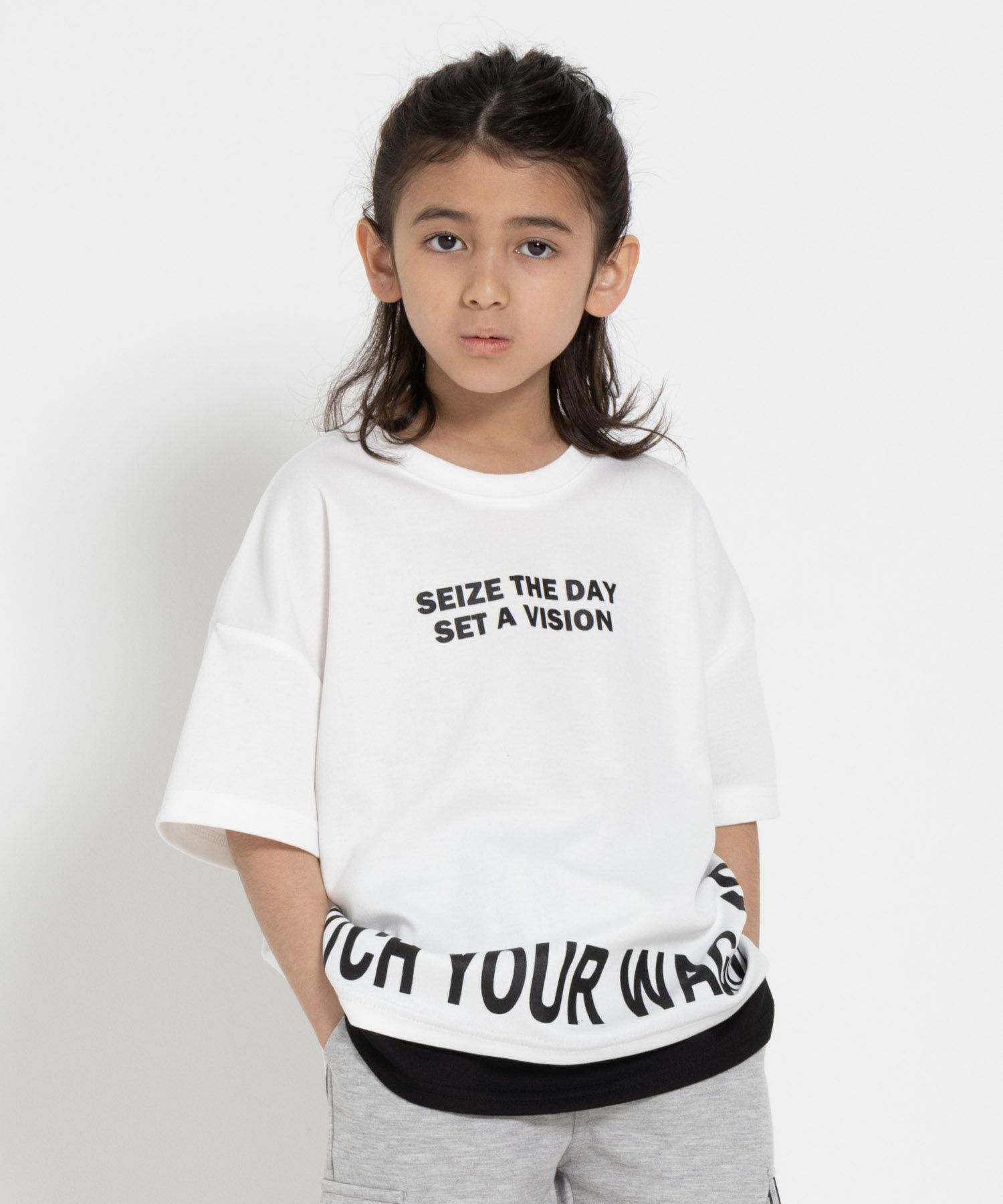 RICH MIX  ポンチ素材 フェイクロゴTシャツ キッズ メール便 対応商品商品画像-2