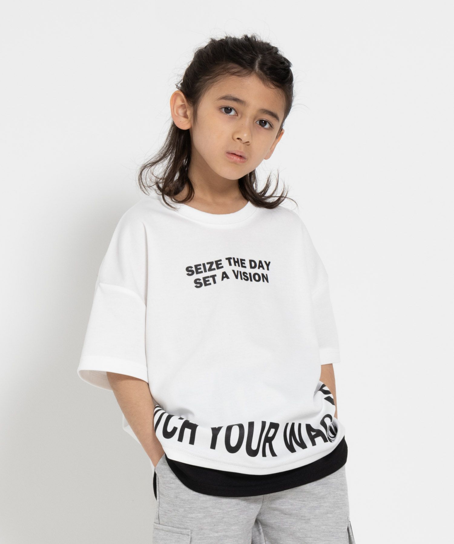 RICH MIX  ポンチ素材 フェイクロゴTシャツ キッズ メール便 対応商品商品画像-3