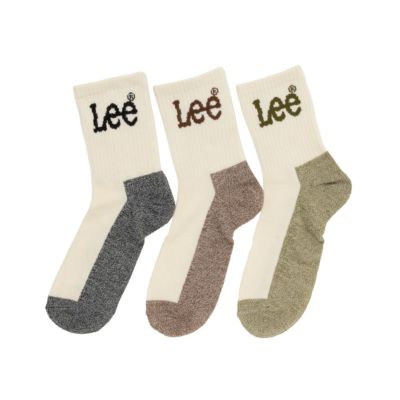 Lee  クォーターソックス 足底切替 3足組 メンズ
