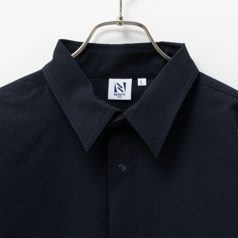 NAVY FIT サッカーストレッチ半袖シャツ メンズ