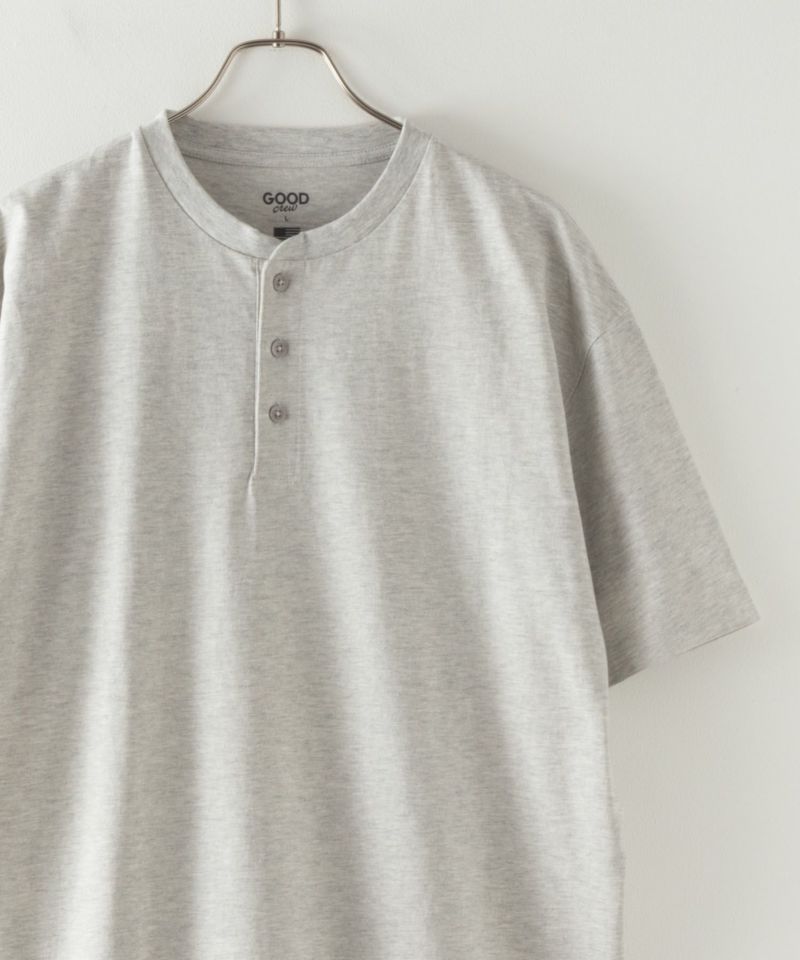 GOOD CREW  USコットンヘンリーネック半袖Tシャツ メンズ商品画像-2