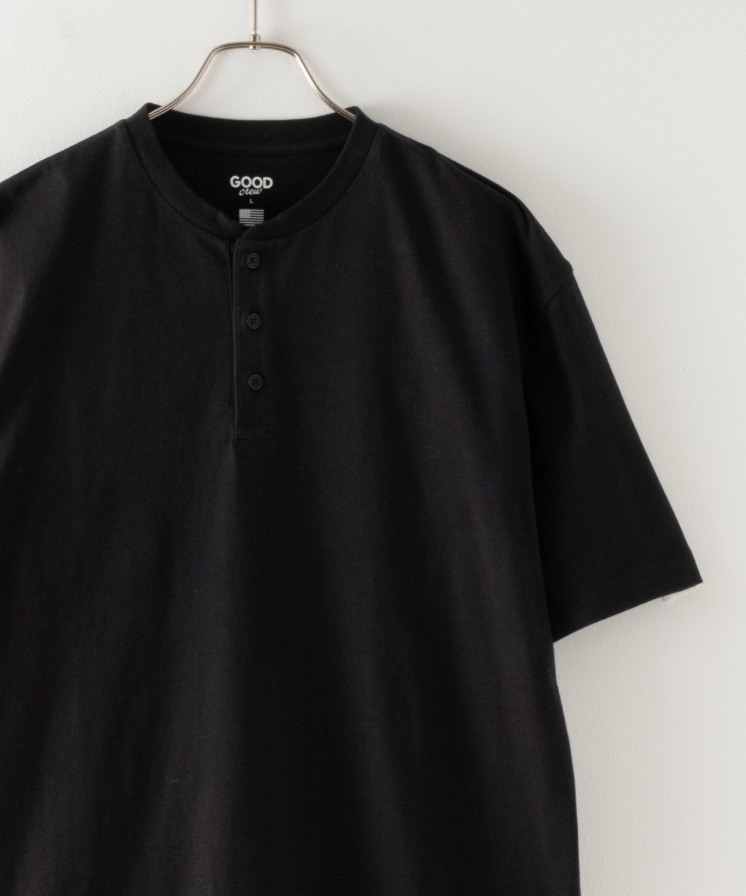 GOOD CREW  USコットンヘンリーネック半袖Tシャツ メンズ商品画像-3