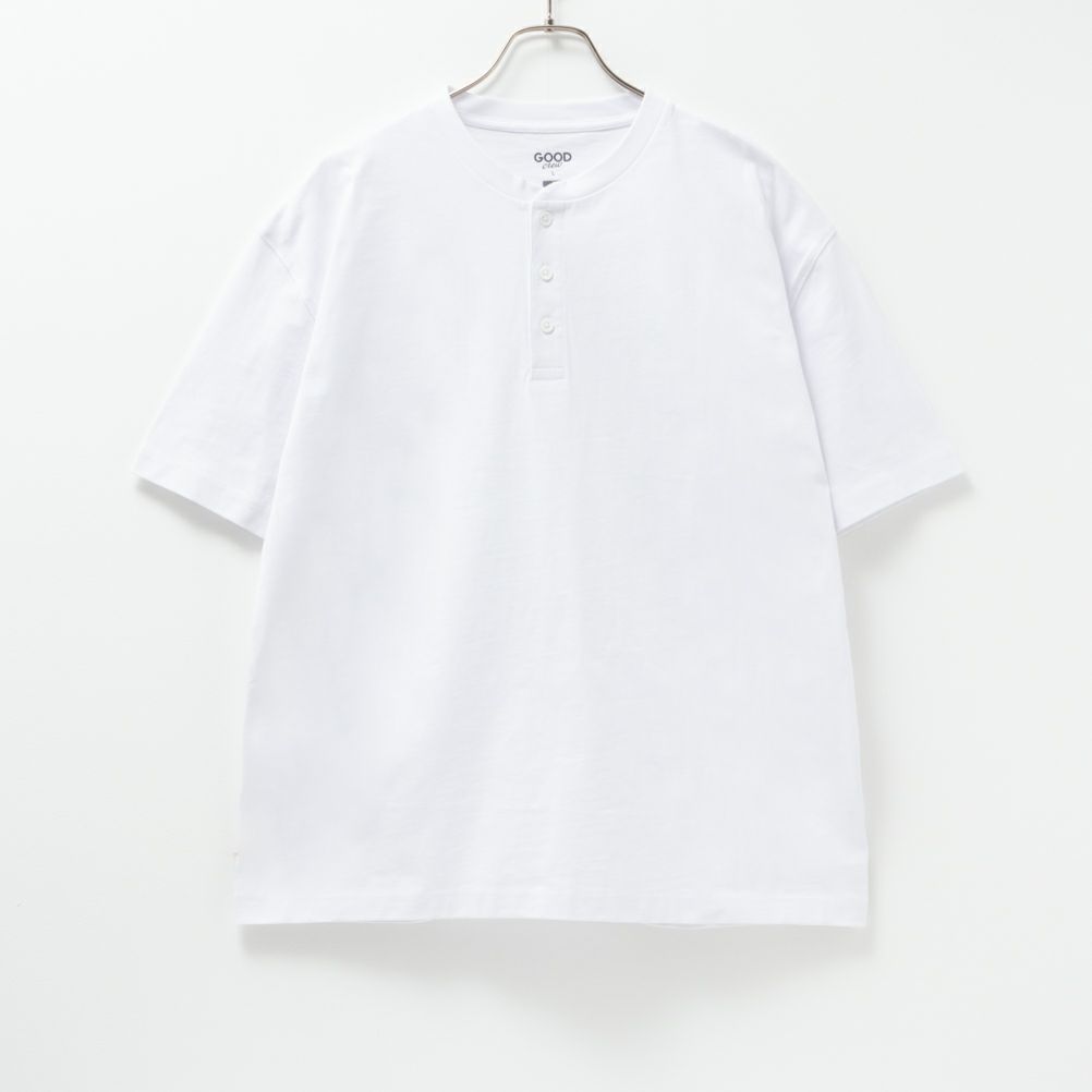 GOOD CREW USコットンヘンリーネック半袖Tシャツ メンズ