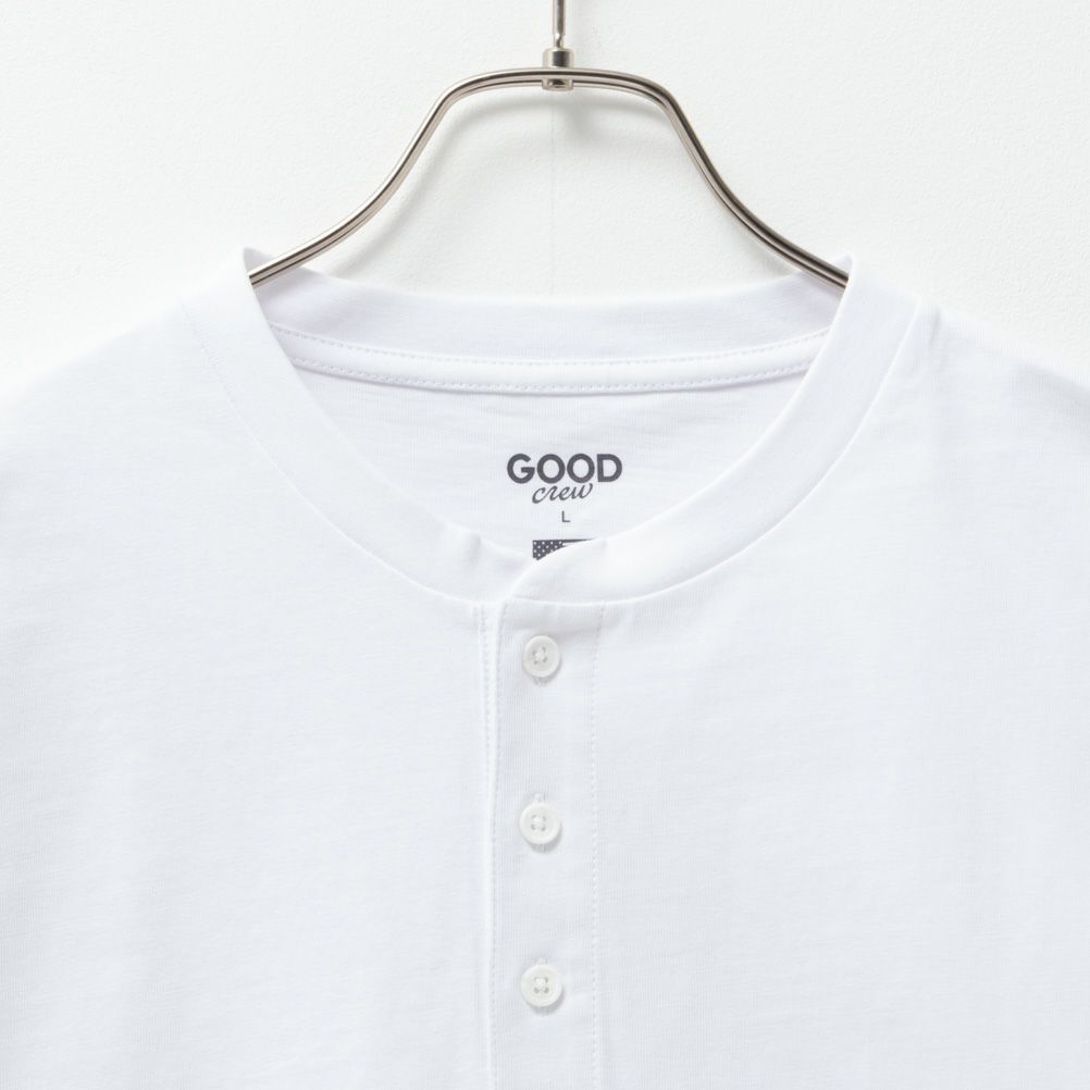 GOOD CREW USコットンヘンリーネック半袖Tシャツ メンズ