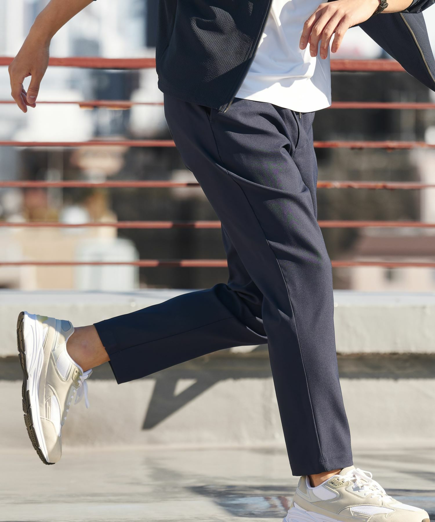 NAVY FIT ストレッチイージースラックス メンズ