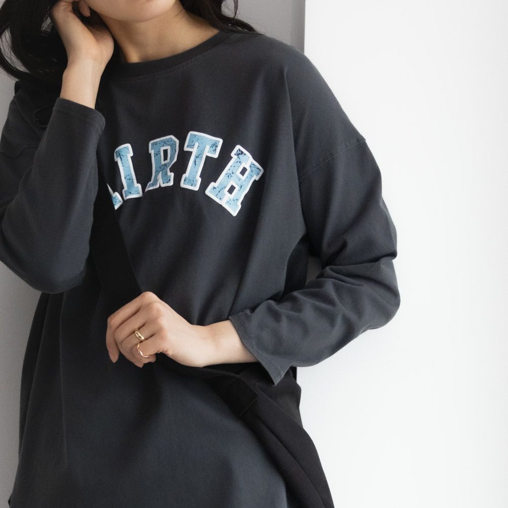 GOOD CREW  フロストプリント長袖Tシャツ レディース メール便 対応商品商品画像-1