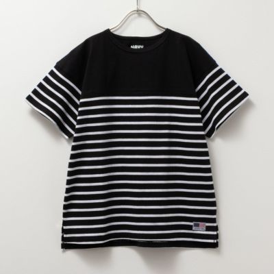 NAVY  USコットン ボーダー切替半袖Tシャツ キッズ ネコポス 対応商品