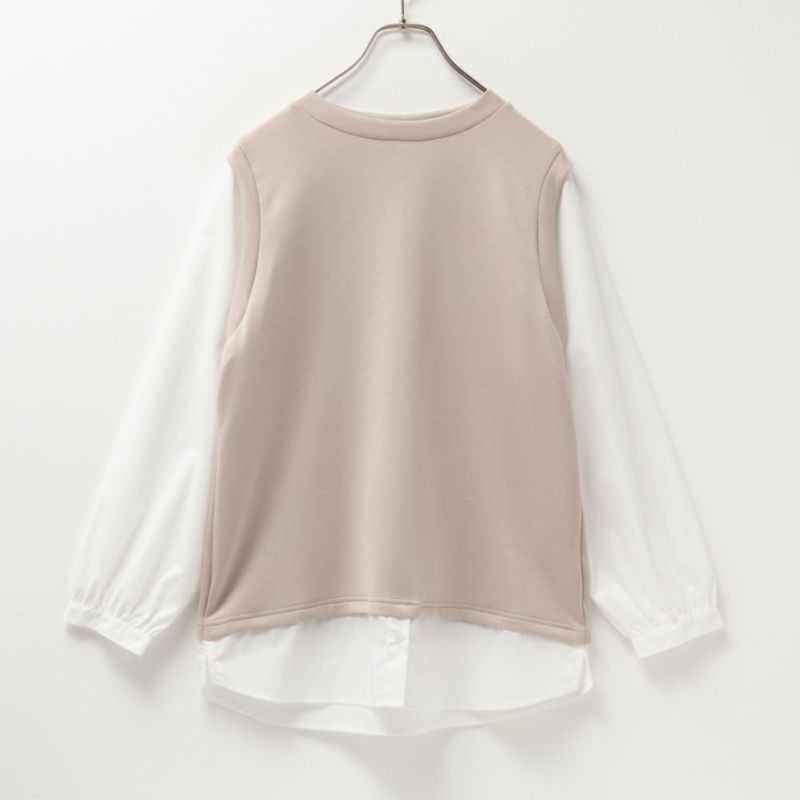 URBAN COLLECTION  エアスムージー ポンチ素材 フェイクアンサンブルプルオーバー レディース商品画像-9