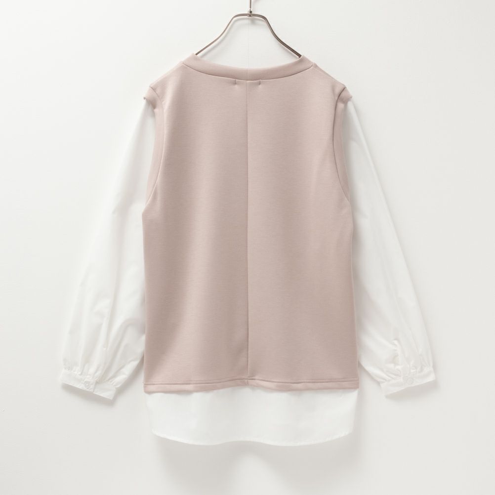 URBAN COLLECTION エアスムージー ポンチ素材 フェイクアンサンブルプルオーバー レディース