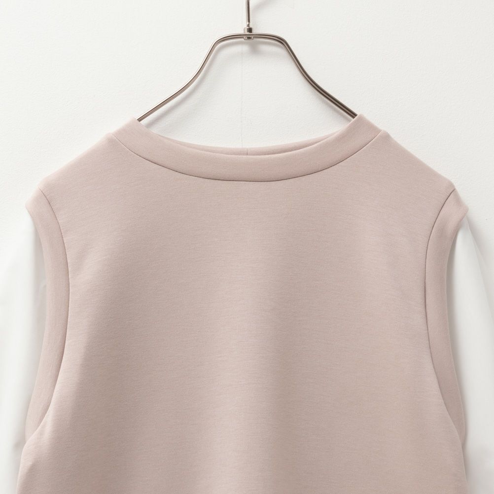 URBAN COLLECTION エアスムージー ポンチ素材 フェイクアンサンブルプルオーバー レディース