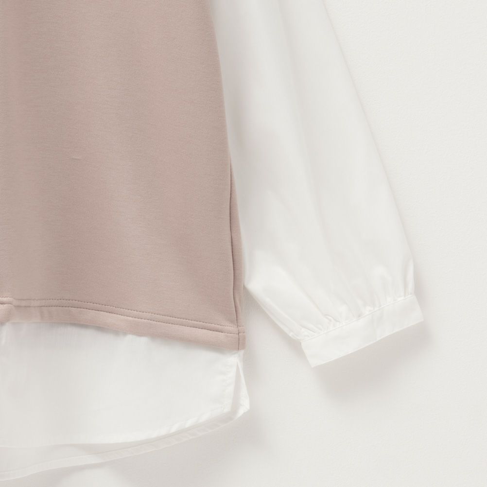 URBAN COLLECTION エアスムージー ポンチ素材 フェイクアンサンブルプルオーバー レディース
