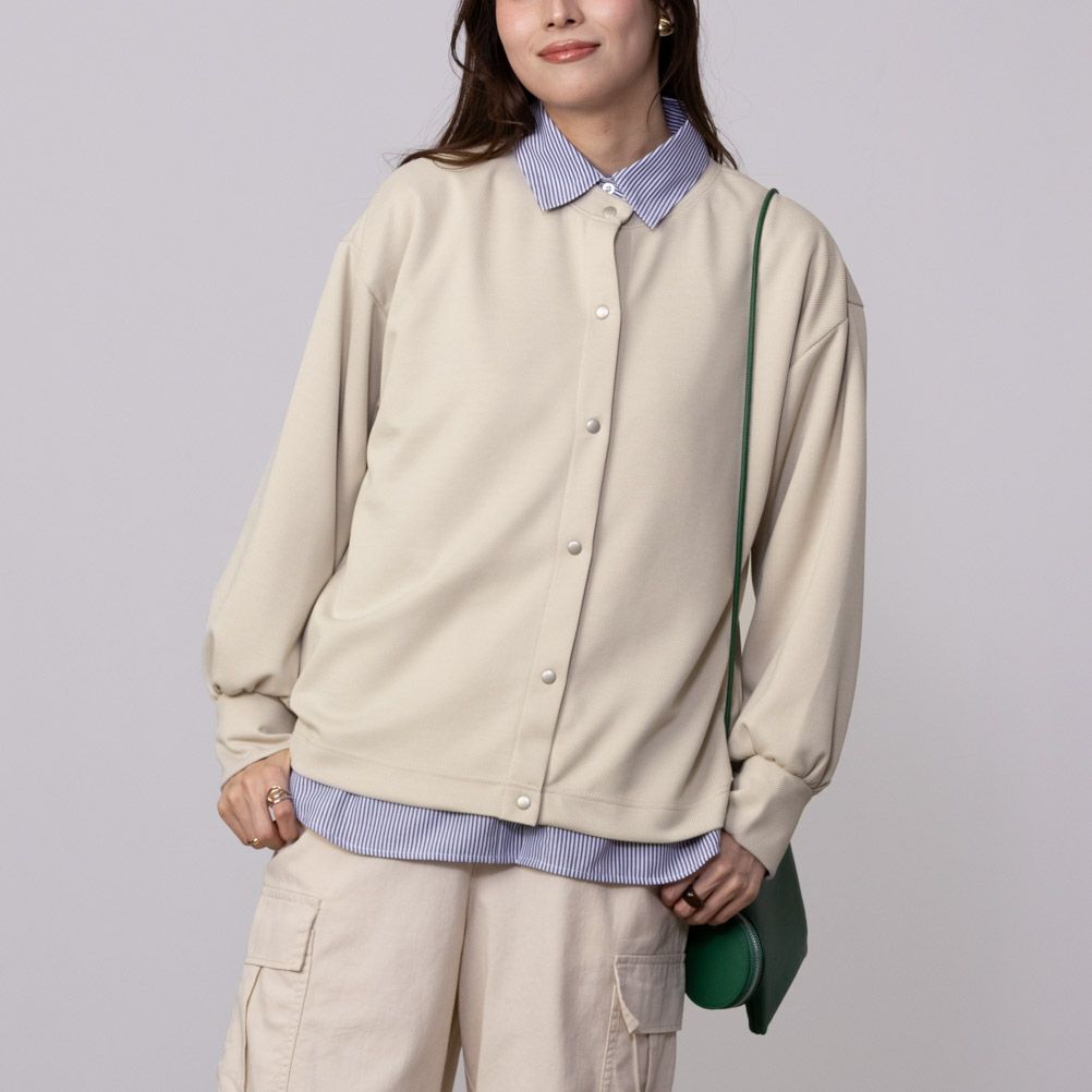 URBAN COLLECTION エアスムージー ポンチ素材 カーディガン レディース商品画像-3