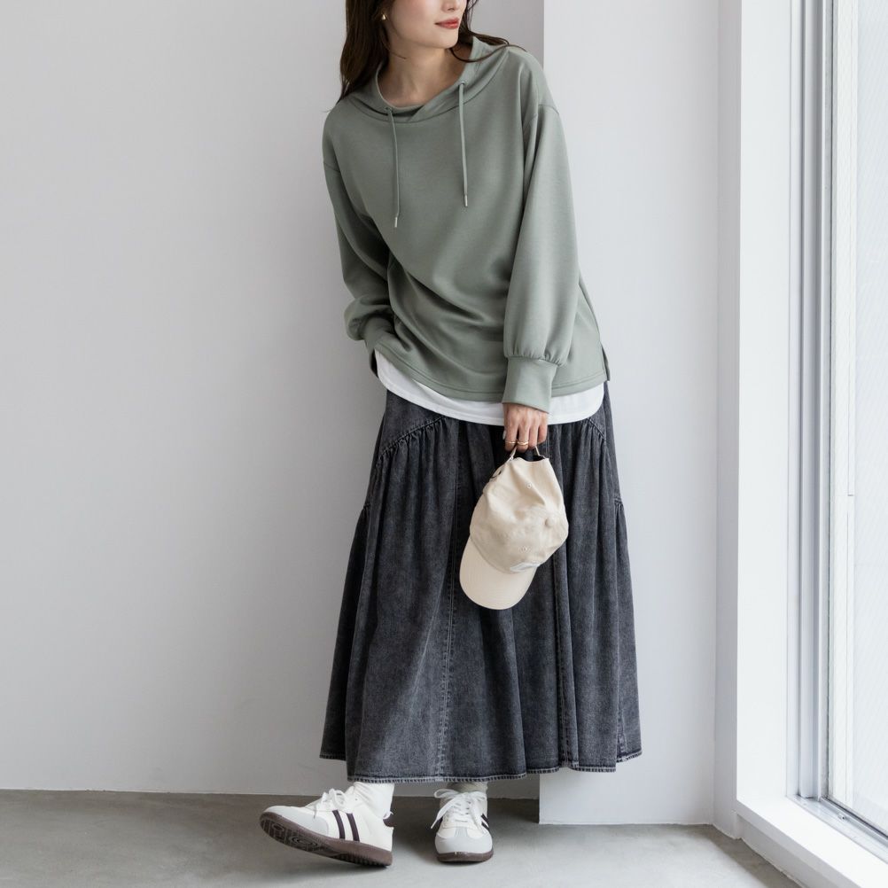 URBAN COLLECTION  エアスムージー ポンチ素材 フェイクレイヤードプルオーバー レディース商品サムネイル-1