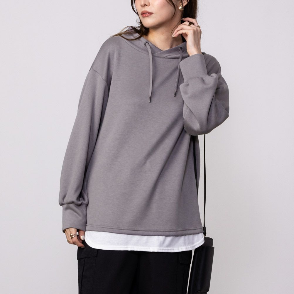 URBAN COLLECTION  エアスムージー ポンチ素材 フェイクレイヤードプルオーバー レディース商品画像-2