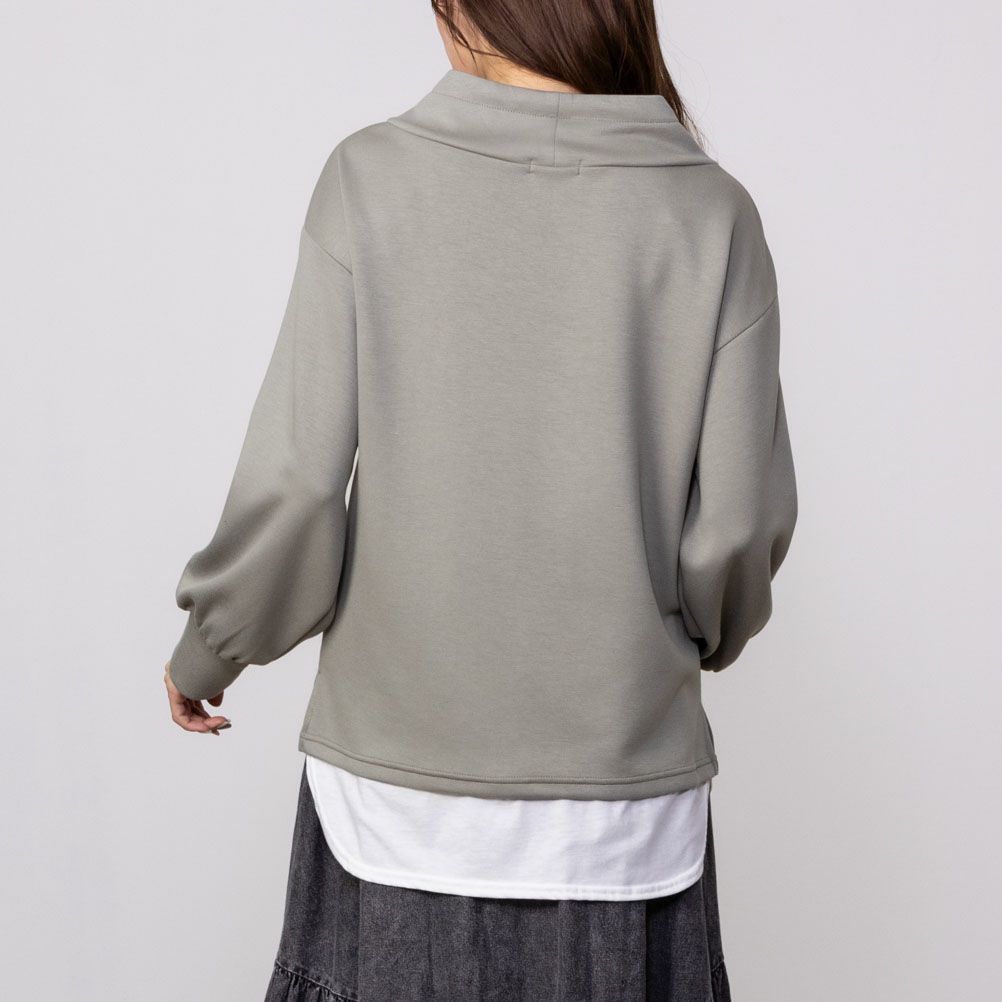 URBAN COLLECTION エアスムージー ポンチ素材 フェイクレイヤードプルオーバー レディース