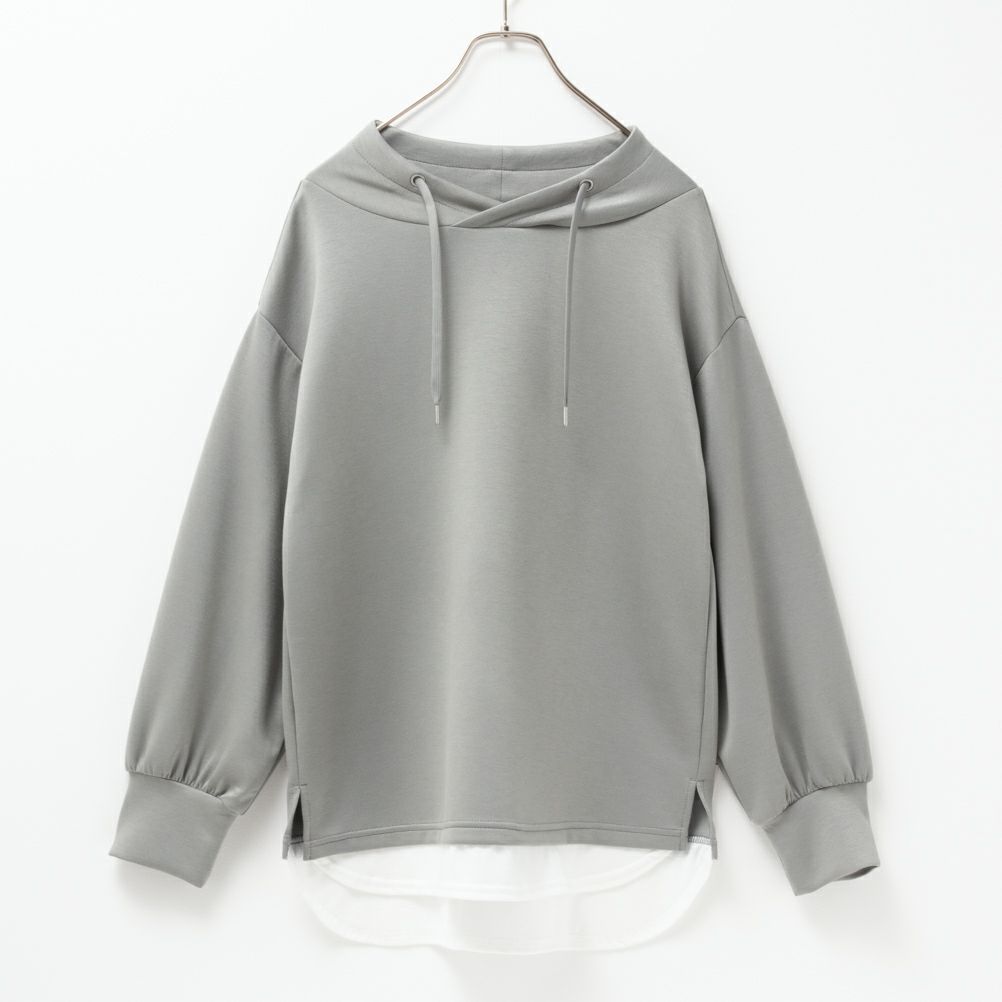 URBAN COLLECTION エアスムージー ポンチ素材 フェイクレイヤードプルオーバー レディース