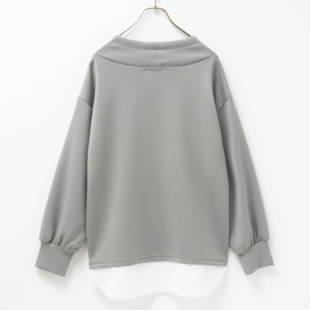 URBAN COLLECTION エアスムージー ポンチ素材 フェイクレイヤードプルオーバー レディース