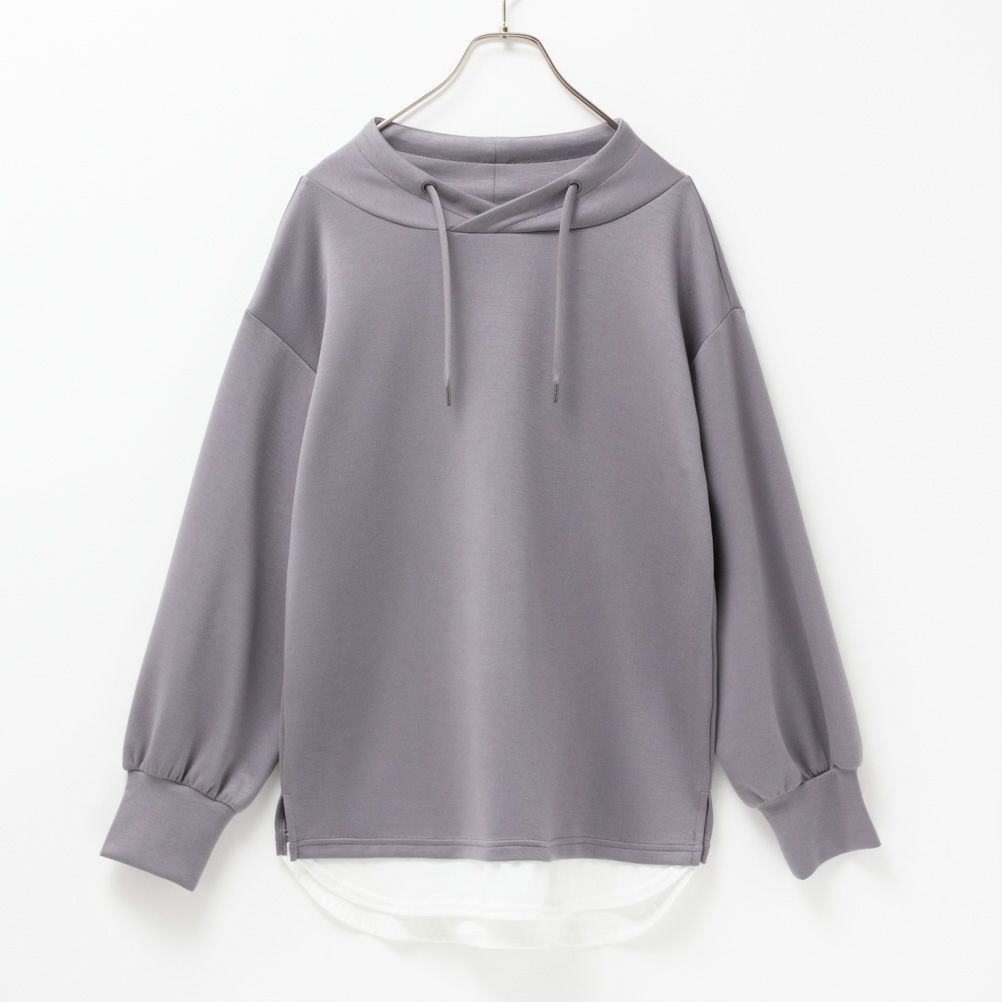 URBAN COLLECTION エアスムージー ポンチ素材 フェイクレイヤードプルオーバー レディース