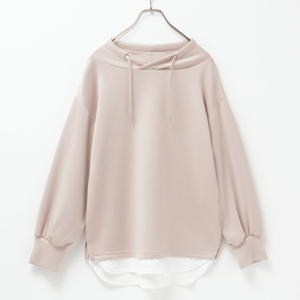 URBAN COLLECTION エアスムージー ポンチ素材 フェイクレイヤードプルオーバー レディース