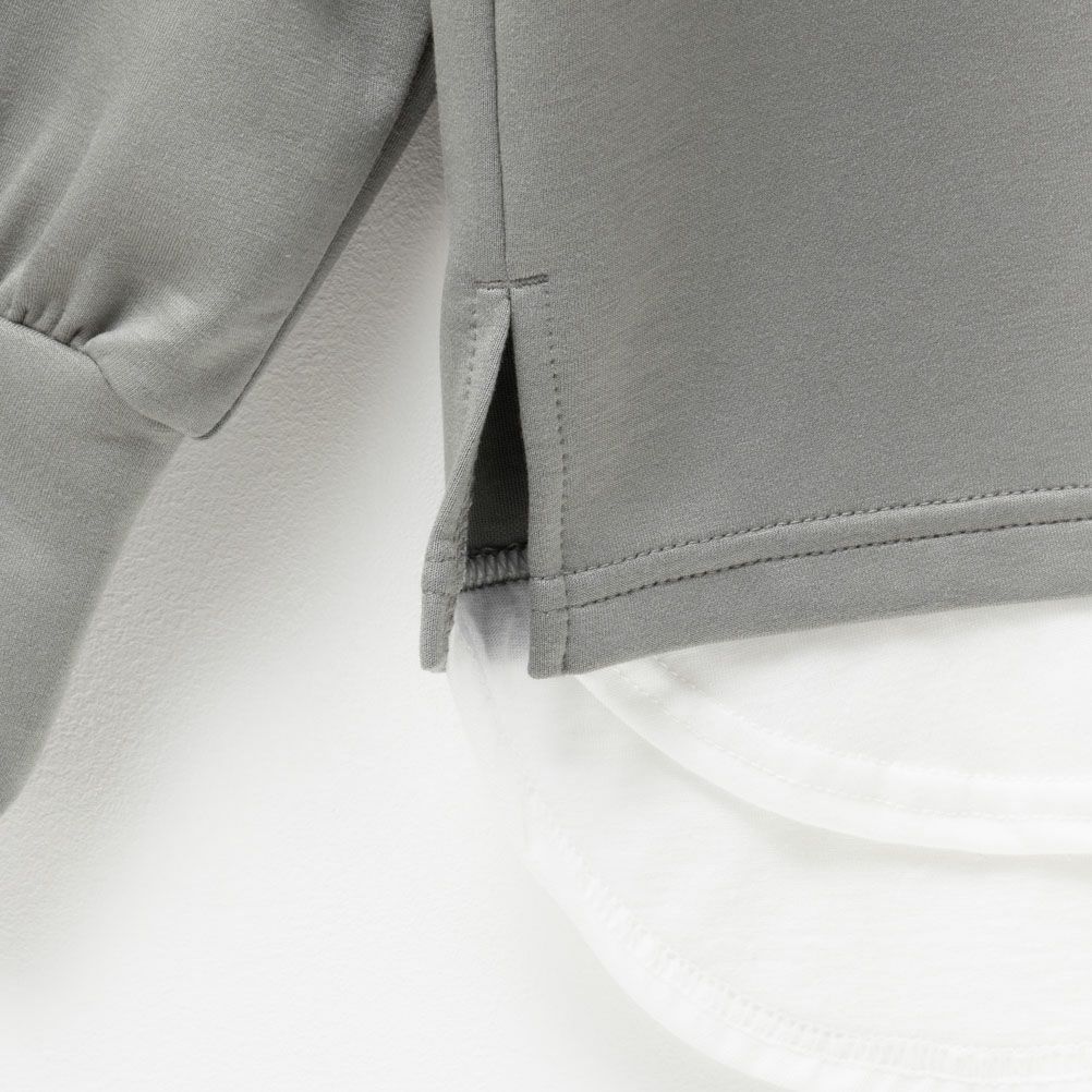 URBAN COLLECTION エアスムージー ポンチ素材 フェイクレイヤードプルオーバー レディース