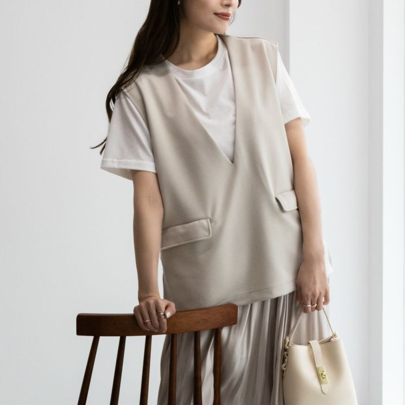 URBAN COLLECTION エアスムージー ポンチ素材 ベストアンサンブル レディース商品画像-1