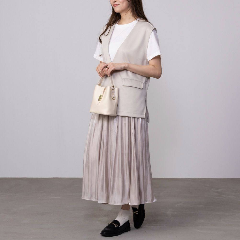 URBAN COLLECTION エアスムージー ポンチ素材 ベストアンサンブル レディース商品画像-4