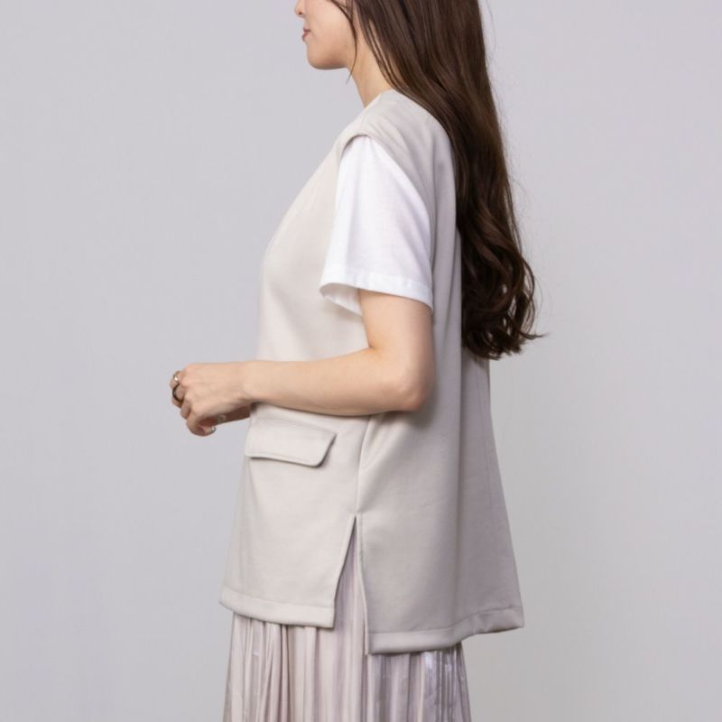 URBAN COLLECTION エアスムージー ポンチ素材 ベストアンサンブル レディース商品画像-5