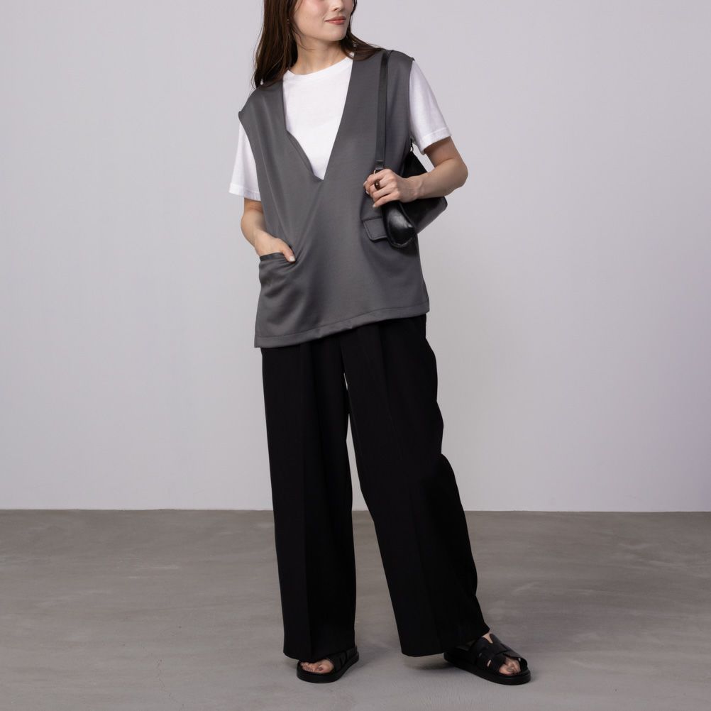 URBAN COLLECTION  エアスムージー ポンチ素材 ベストアンサンブル レディース商品画像-7