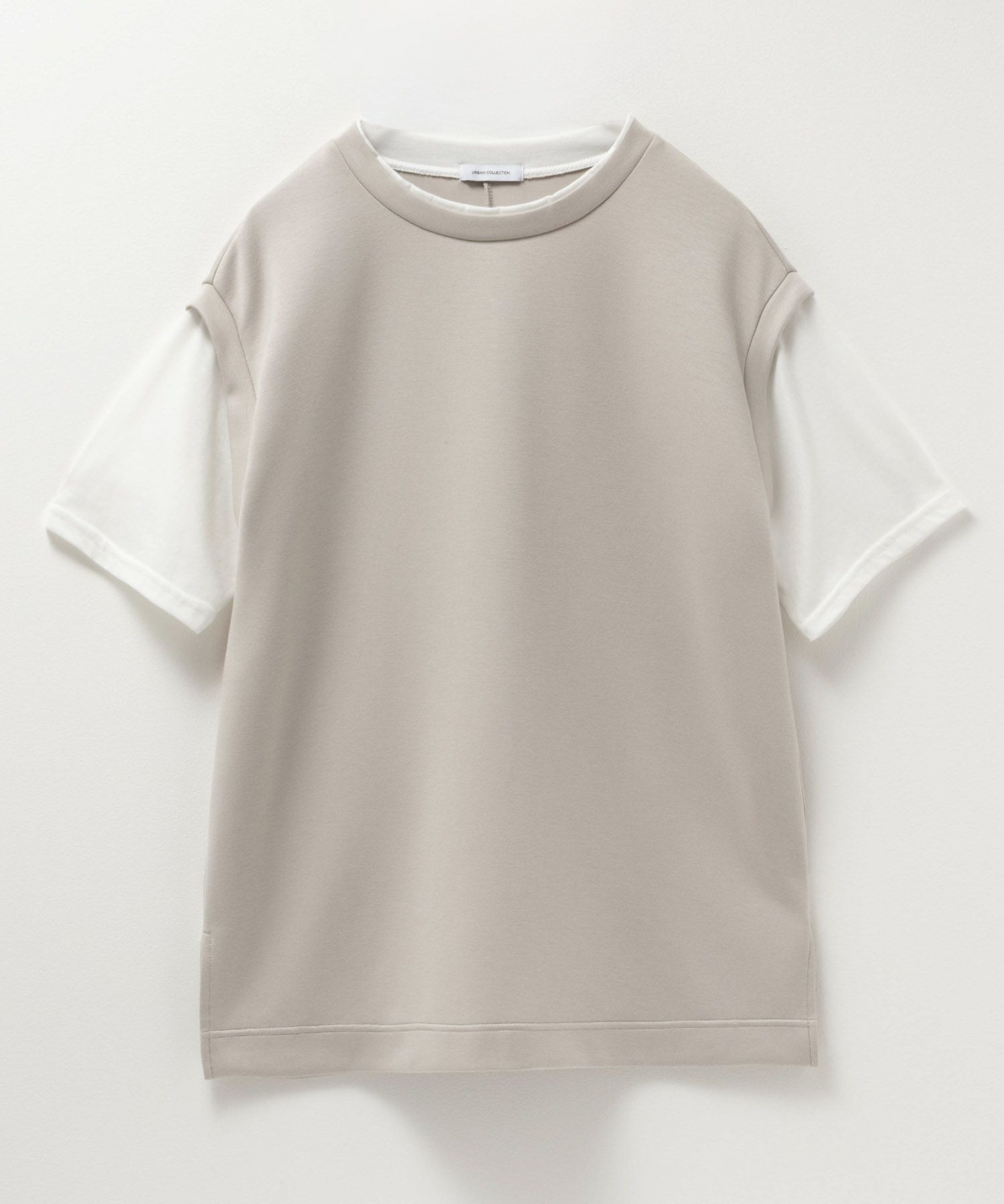 URBAN COLLECTION  エアスムージー ポンチ素材 フェイクレイヤードベストTシャツ レディース メール便 対応商品商品画像-9