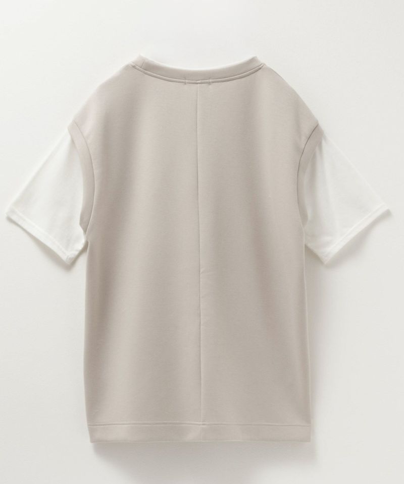 URBAN COLLECTION  エアスムージー ポンチ素材 フェイクレイヤードベストTシャツ レディース メール便 対応商品商品画像-10