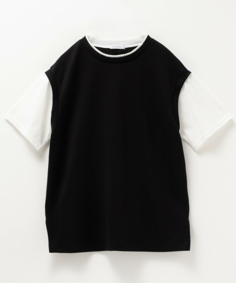 URBAN COLLECTION  エアスムージー ポンチ素材 フェイクレイヤードベストTシャツ レディース メール便 対応商品商品画像-12