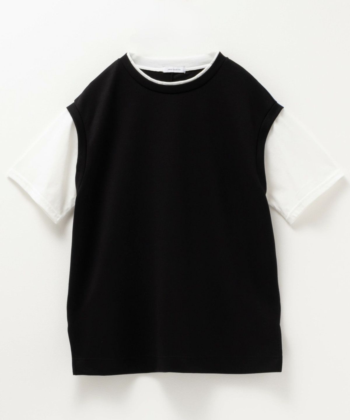 URBAN COLLECTION エアスムージー ポンチ素材 フェイクレイヤードベストTシャツ レディース ネコポス 対応商品