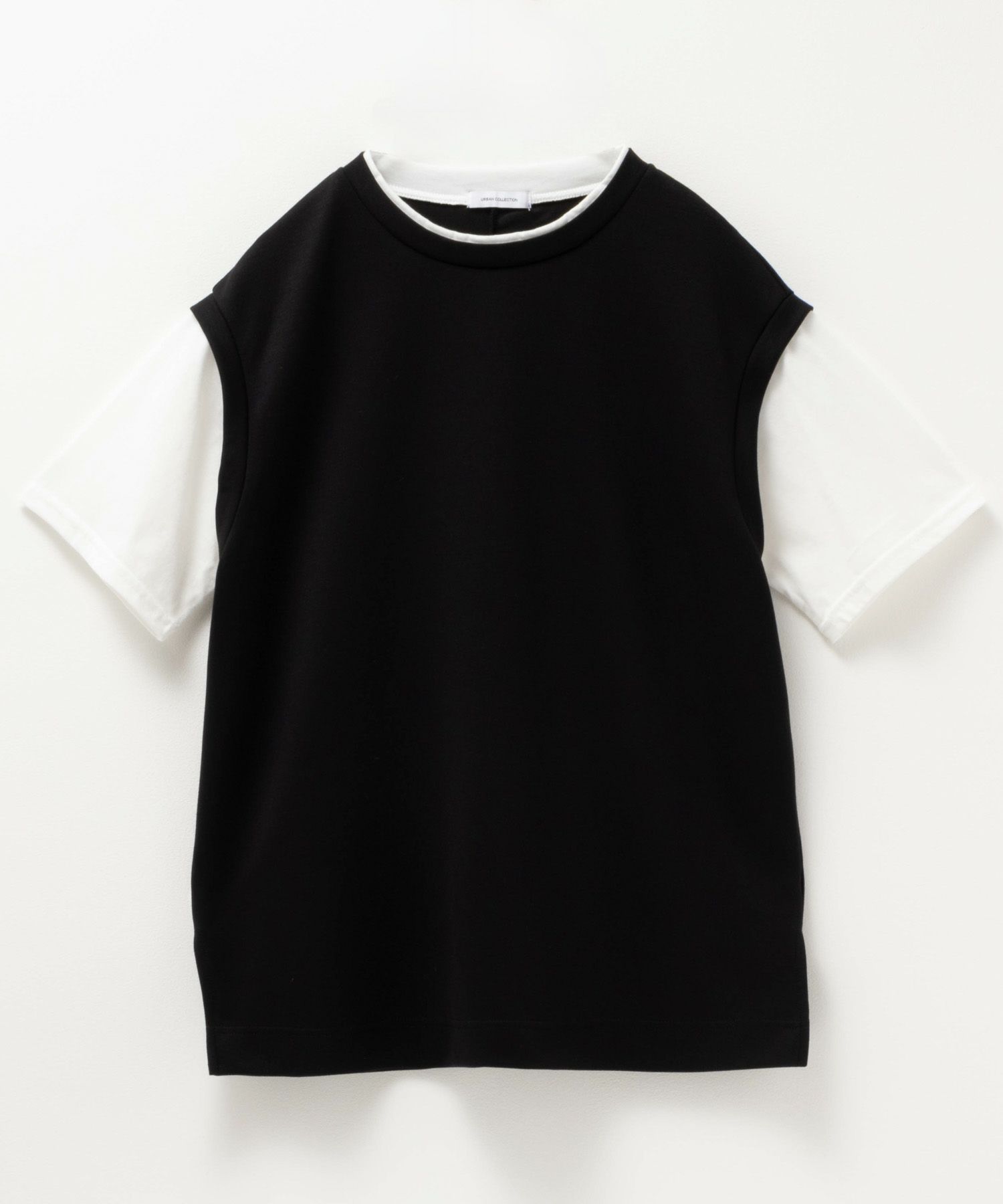 URBAN COLLECTION エアスムージー ポンチ素材 フェイクレイヤードベストTシャツ レディース ネコポス 対応商品