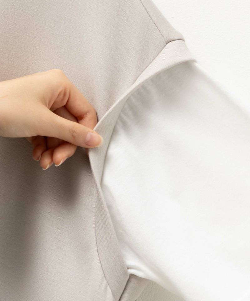 URBAN COLLECTION エアスムージー ポンチ素材 フェイクレイヤードベストTシャツ レディース メール便 対応商品商品画像-16