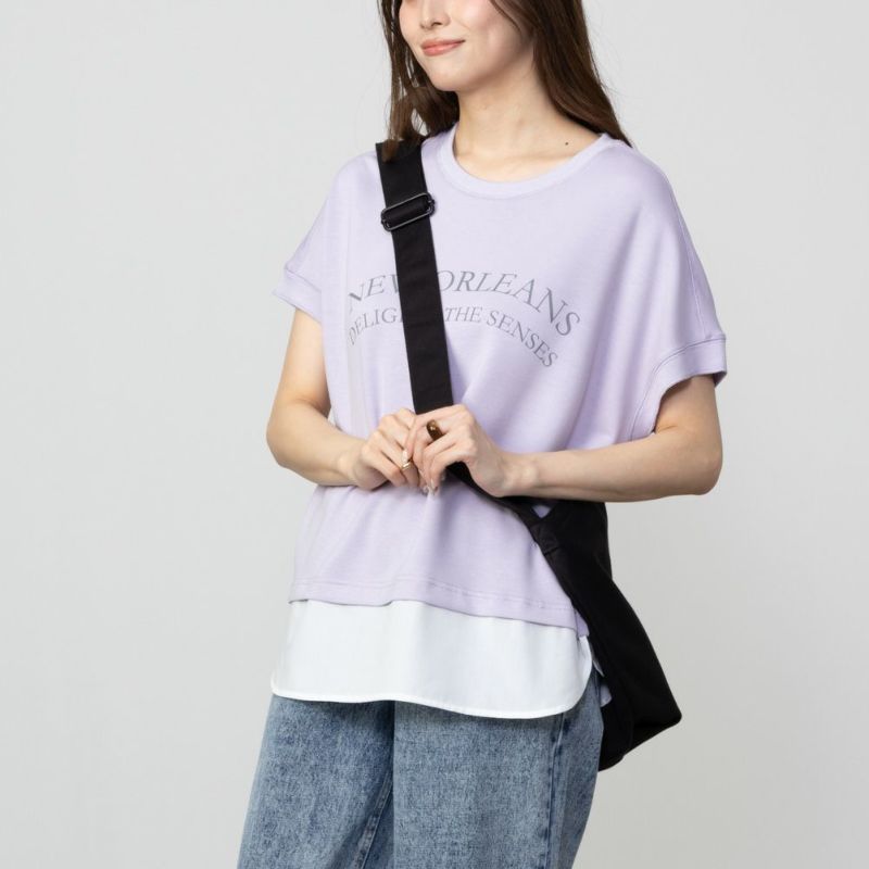 URBAN COLLECTION エアスムージー ポンチ素材 フェイクレイヤードノースリーブ レディース商品画像-1