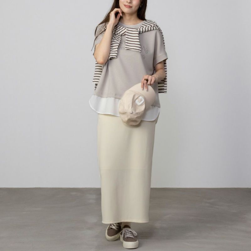 URBAN COLLECTION エアスムージー ポンチ素材 フェイクレイヤードノースリーブ レディース商品画像-8