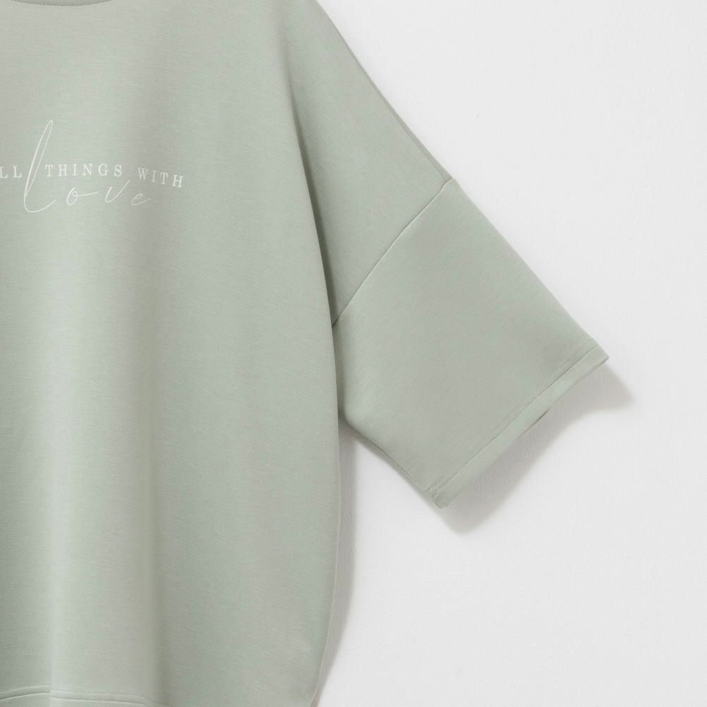 URBAN COLLECTION エアスムージー ポンチ素材 裾フェイクレイヤードプリントTシャツ レディース ネコポス 対応商品