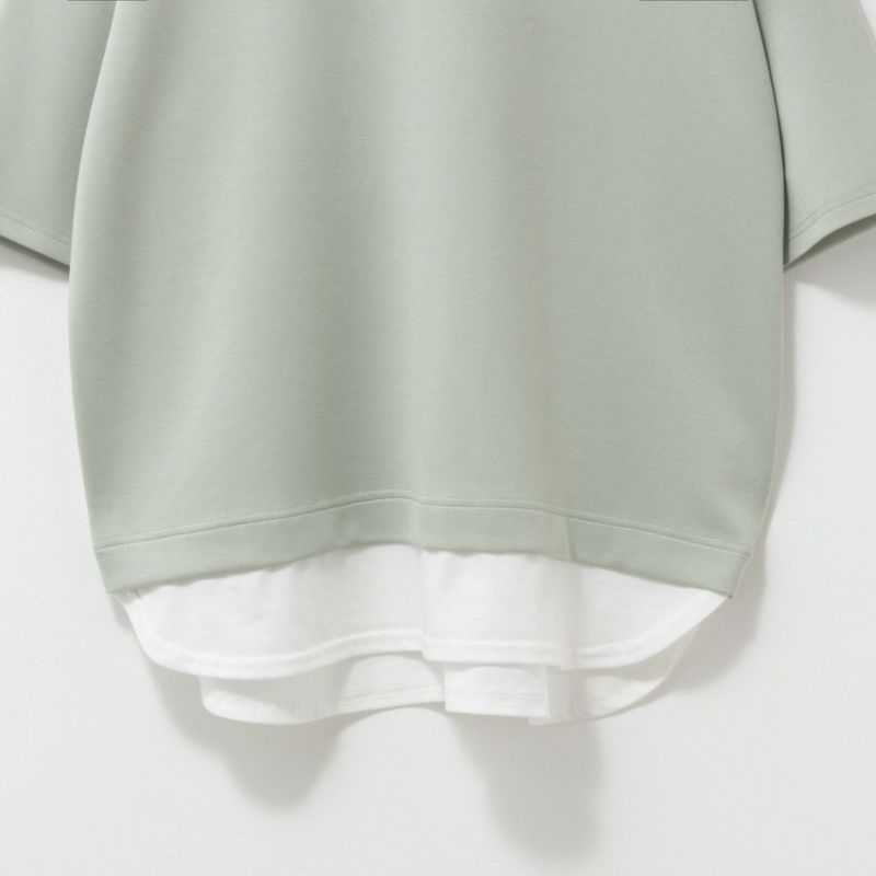 URBAN COLLECTION  エアスムージー ポンチ素材 裾フェイクレイヤードプリントTシャツ レディース メール便 対応商品商品画像-18