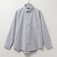 NAVY オックスストライプボタンダウン長袖シャツ メンズ