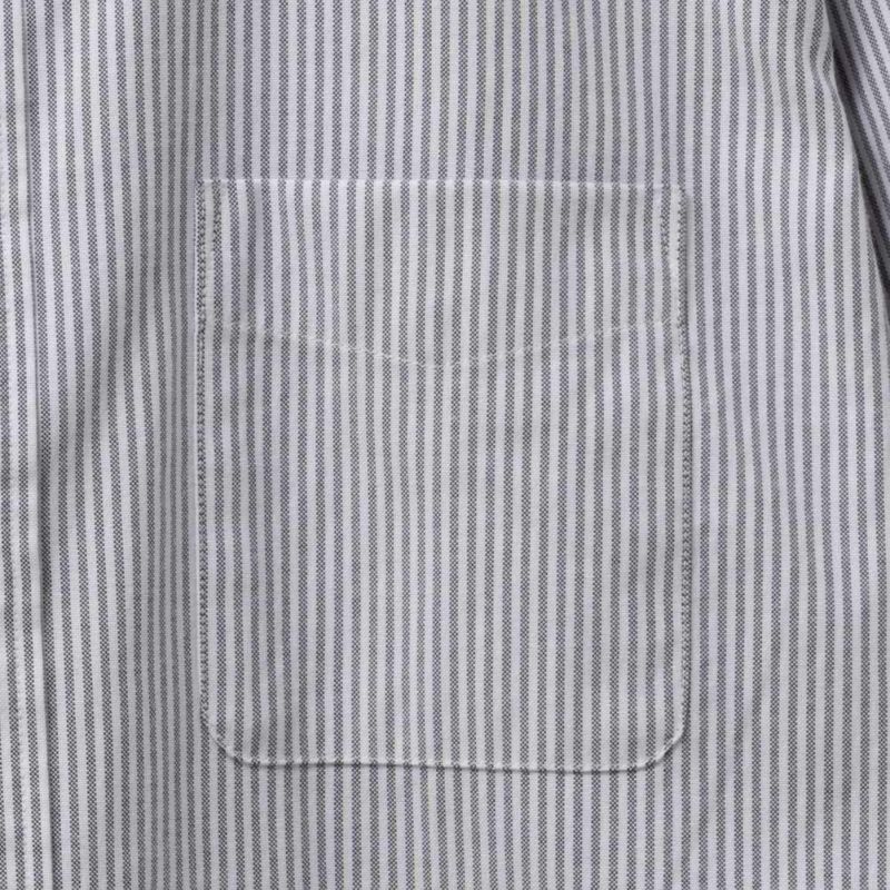 NAVY  オックスストライプボタンダウン長袖シャツ メンズ商品画像-7