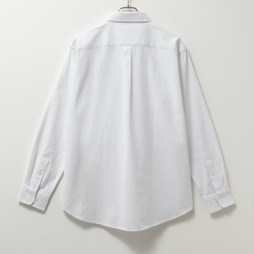 NAVY  オックス無地ボタンダウン長袖シャツ メンズ商品画像-5