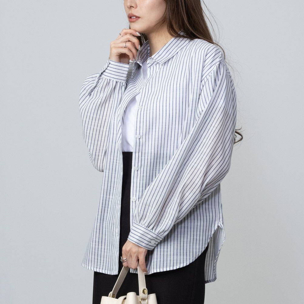 NAVY RTスラブ長袖シャツ レディース