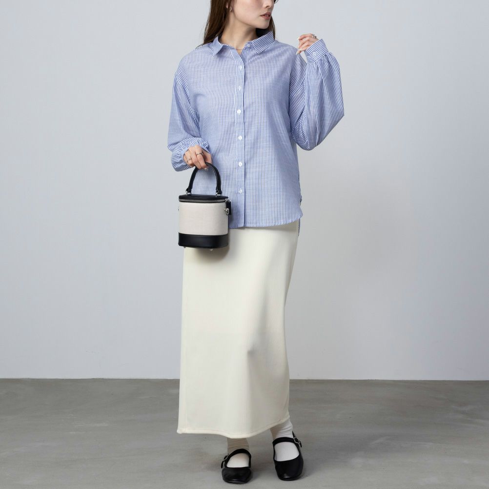 NAVY RTスラブ長袖シャツ レディース商品画像-4