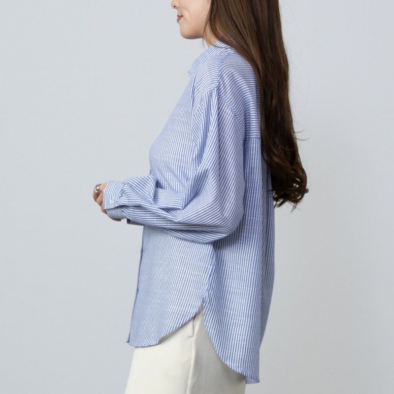 NAVY  RTスラブ長袖シャツ レディース商品画像-5