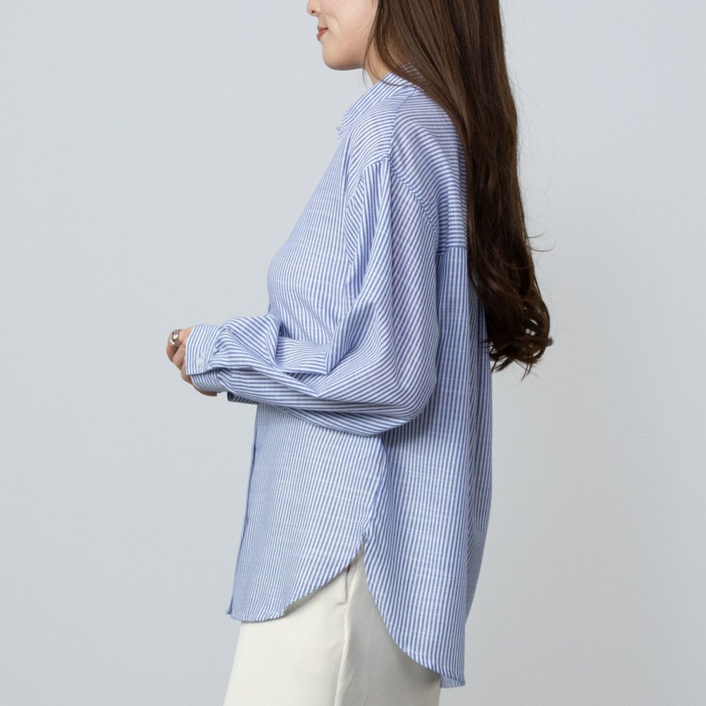 NAVY RTスラブ長袖シャツ レディース