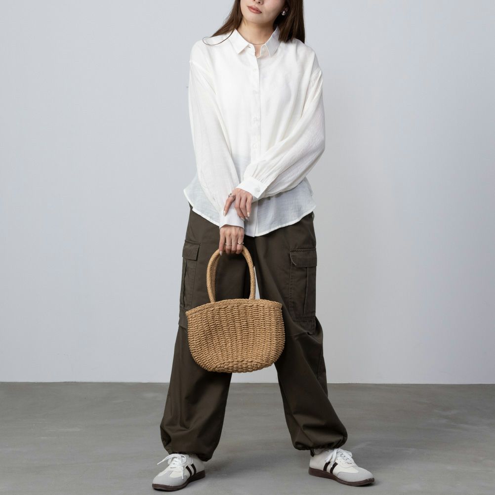 NAVY RTスラブ長袖シャツ レディース商品画像-7