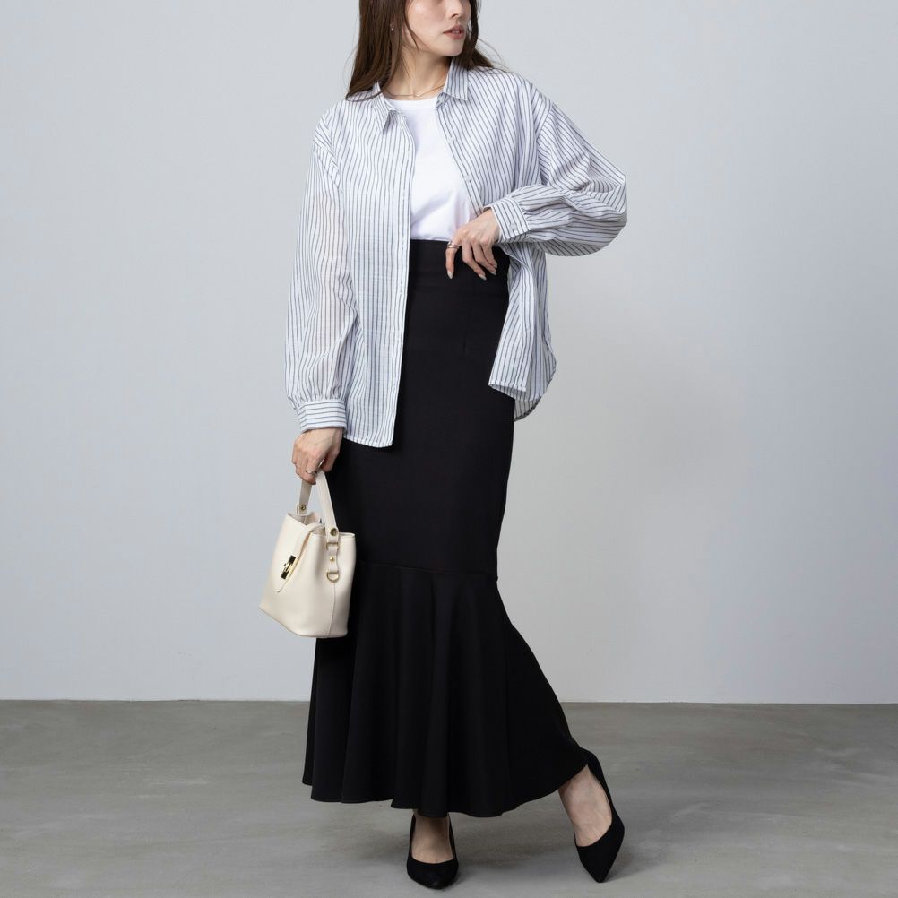 NAVY RTスラブ長袖シャツ レディース