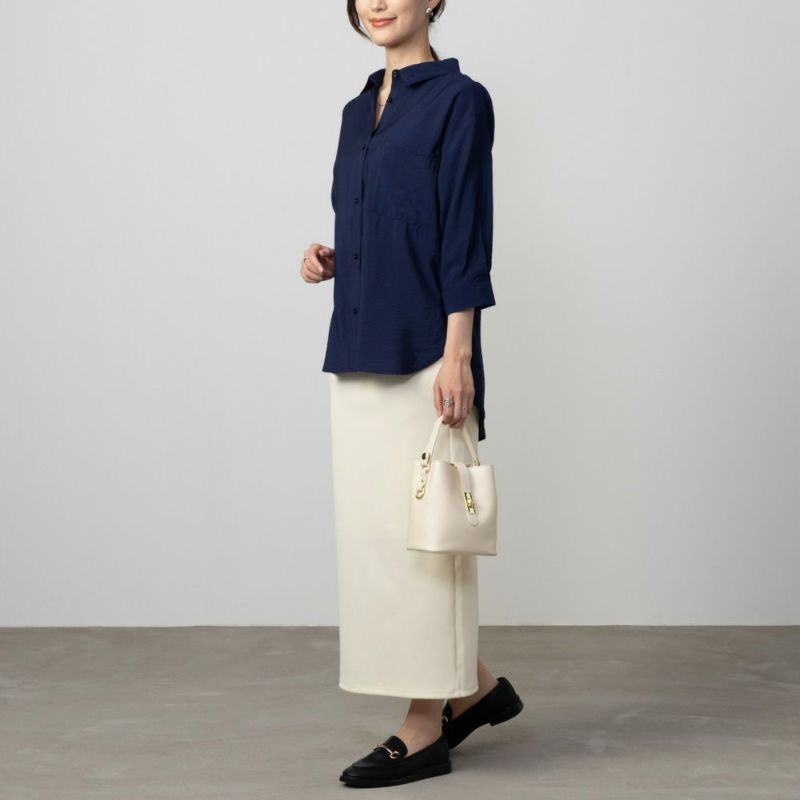 Howdy Marie  ビンテージシアー無地7分袖シャツ レディース商品画像-4